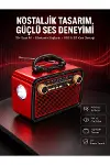 Nostaljik Görünümlü Ahşap Radyo TF SD USB Girişli Led Fener Işıklı-1