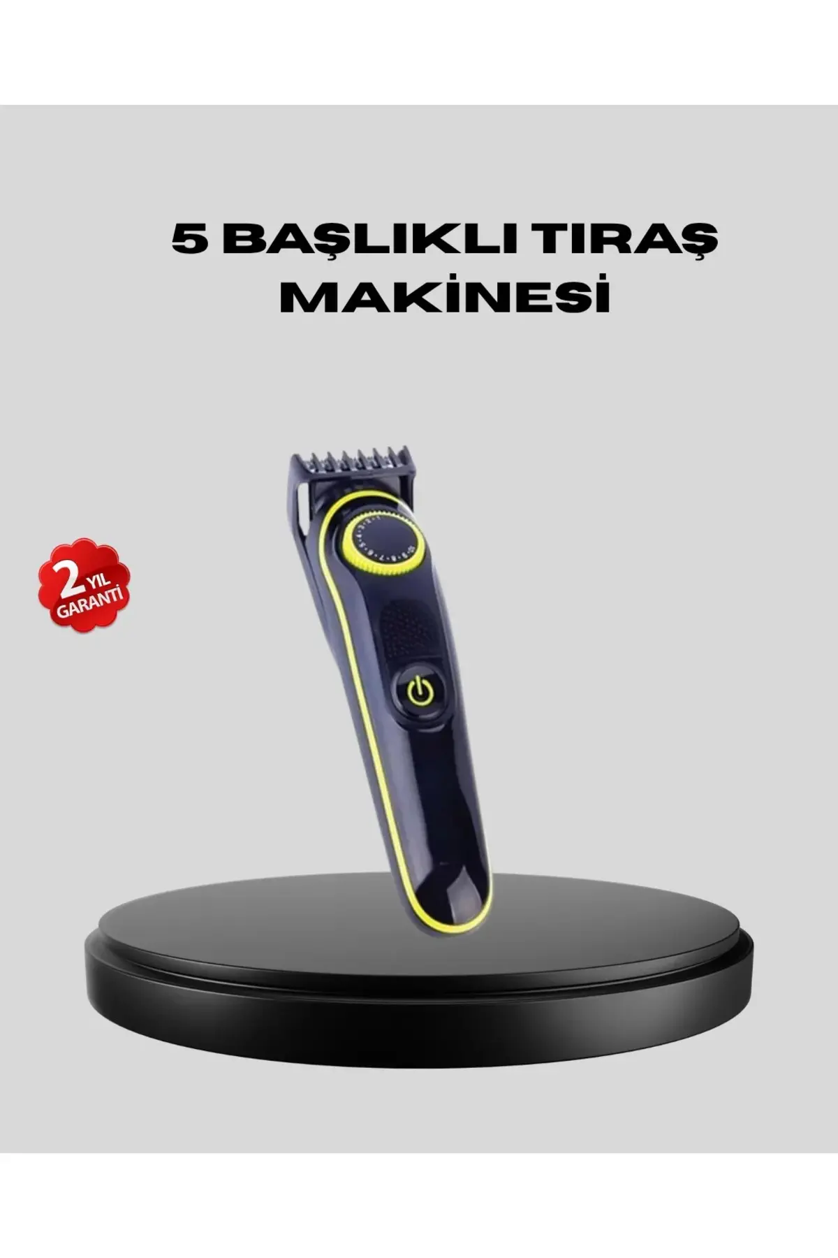 5 Başlıklı Şarjlı Tıraş Makinesi – Saç, Sakal, Burun ve Vücut İçin Çok Fonksiyonlu Bakım Seti