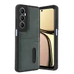 Realme C65 Sara Kartvizitli Deri Kılıf - Yeşil-1