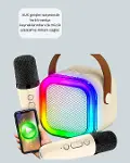 LED Işıklı Taşınabilir Karaoke Hoparlör – USB & AUX Girişli-3