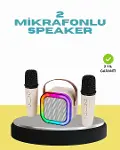 LED Işıklı Taşınabilir Karaoke Hoparlör – USB & AUX Girişli-1
