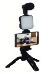 Telefon Tutucu krofonlu Işıklı Youtuber Video Kayıt-2