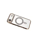 Apple İphone 17 Air Joke Simli Magneticsafe Kılıf - Gold-3
