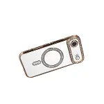 Apple İphone 17 Air Joke Simli Magneticsafe Kılıf - Gold-4
