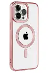 Apple iPhone 14 Pro Kılıf Kronos Magsafe Kapak - Rose Gold-2