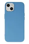 Apple iPhone 14 Kılıf Nano içi Kadife Silikon - Mavi-1