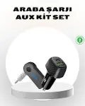 Bluetooth AUX Çevirici ve PD Destekli Araç Şarj Cihazı 2’li Set-1