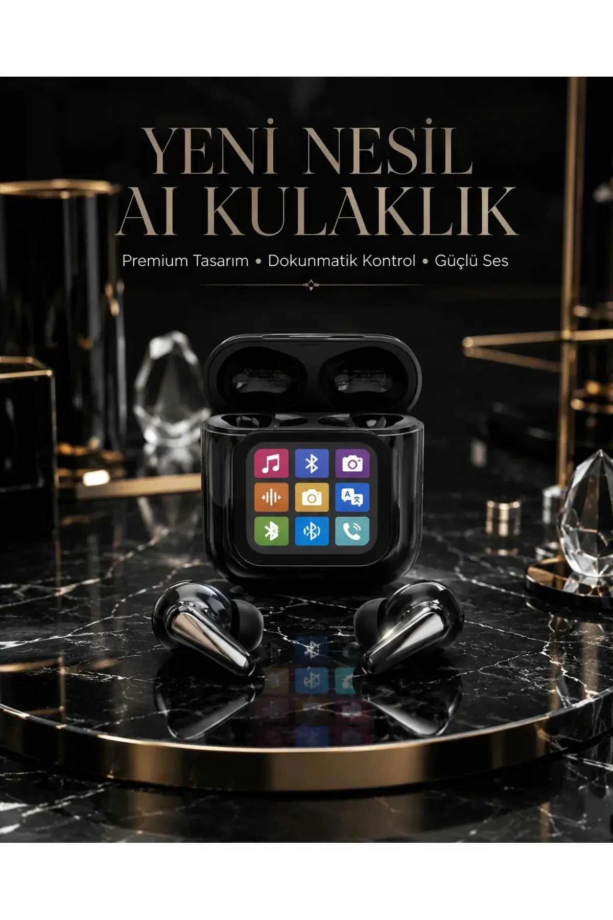 AI Bluetooth Kulaklık Akıllı Dokunmatik Kontrol Özellikli