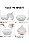 Aroma Difüzör Gece Işığı 7 Led Nemlendirici Kumandalı 550 ml Buhar Makinesi-7
