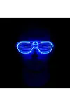 Mavi Led Işıklı Parti Gözlüğü - Neon Glow Şerit Gözlük 3 Modlu-2