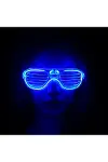 Mavi Led Işıklı Parti Gözlüğü - Neon Glow Şerit Gözlük 3 Modlu-3