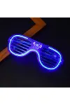 Mavi Led Işıklı Parti Gözlüğü - Neon Glow Şerit Gözlük 3 Modlu-4