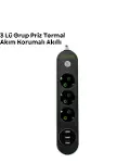 3 USB Portlu Üçlü Priz CXE103-1