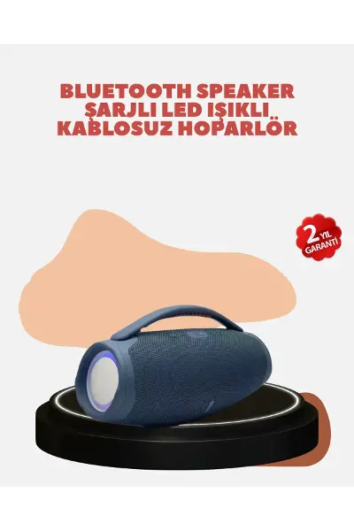 Renkli LED Efektli Suya Dayanıklı Taşınabilir Kablosuz Hoparlör