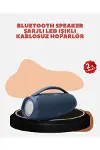 Renkli LED Efektli Suya Dayanıklı Taşınabilir Kablosuz Hoparlör-1