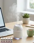 Mini Hava Nemlendirici USB Bağlantılı LED Işıklı 5 Esans Hediyeli Aromaterapi Difüzörü-1