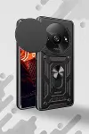 Xiao Red A3 4G Kılıf Pars Lens Yüzüklü Silikon - Lacivert-2
