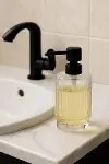 Cam Şeffaf Sıvı Sabunluk 200 ml Banyo Lavabo-3