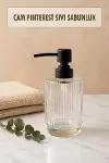 Cam Şeffaf Sıvı Sabunluk 200 ml Banyo Lavabo-1