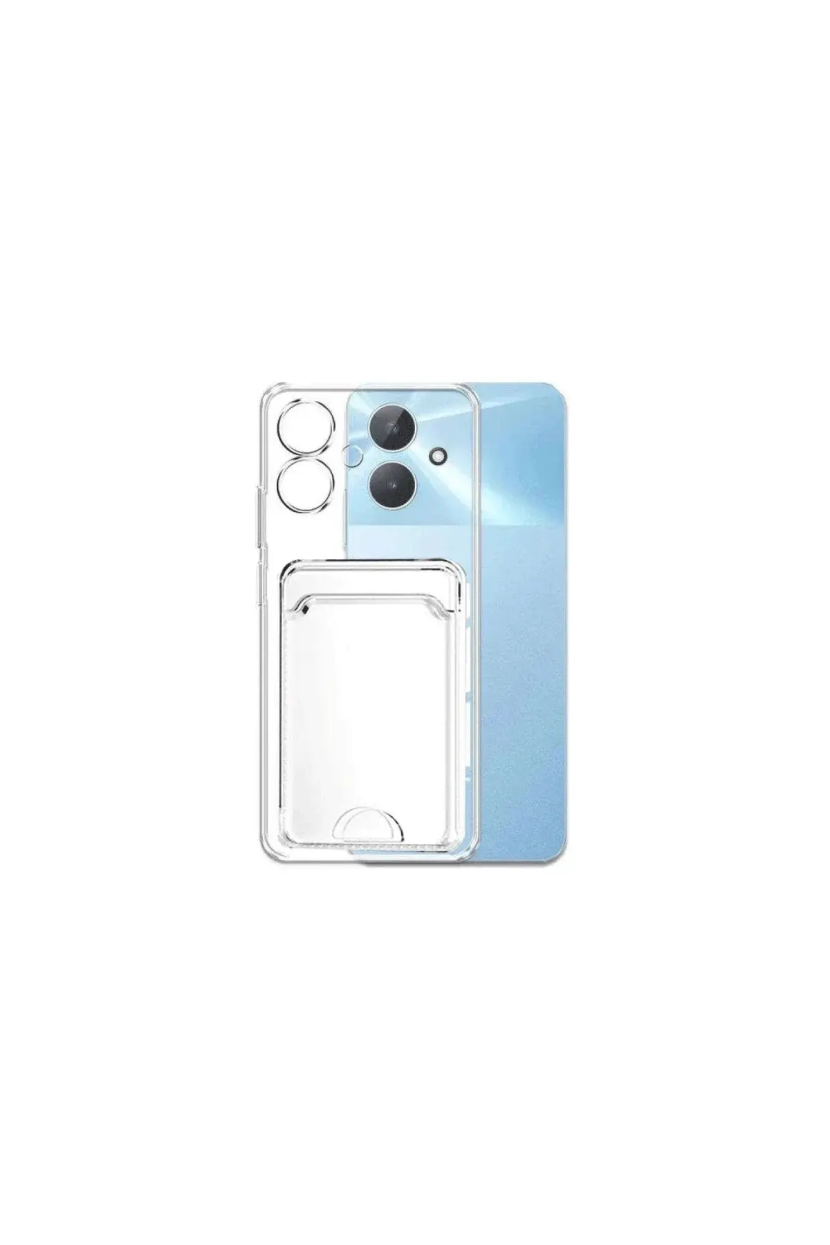 Realme Note 60 Kılıf Kart Şeffaf Silikon - Şeffaf