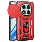 Xiao Red Note 14 Pro 4g Kılıf Pars Lens Yüzüklü Silikon - Kırmızı-1