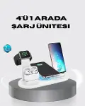 4’lü Kablosuz Şarj Standı iPhone Watch ve AirPods Çoklu Şarjlı-1