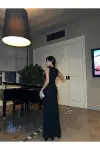 Kadın Hediyelik Dik Yaka Kolsuz Balık Kesim Elbise-4