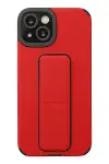 Apple iPhone 14 Plus Kılıf Mega Standlı Silikon - Kırmızı-1