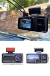 1080P 3 Lensli WİFİ Araç İçi Kameralı Ekran DVR Kaydedici Gece Görüşlü-3