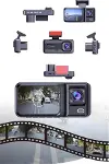 1080P 3 Lensli WİFİ Araç İçi Kameralı Ekran DVR Kaydedici Gece Görüşlü-4