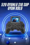 2.4 İnç Ekran 520 Oyunlu Retro Temalı Kablosuz Oyun Kolu El Atarisi-1