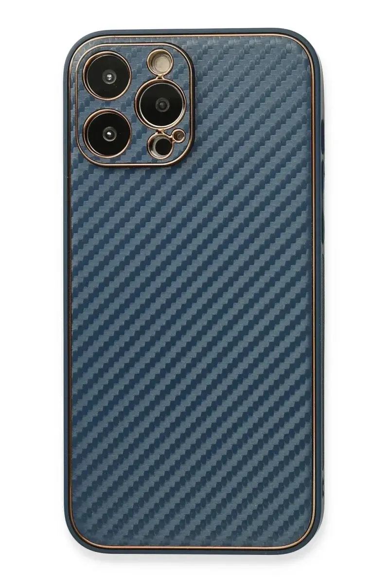 Apple iPhone 13 Pro Kılıf Coco Karbon Silikon - Mavi