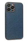 Apple iPhone 13 Pro Kılıf Coco Karbon Silikon - Mavi-4