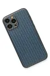 Apple iPhone 13 Pro Kılıf Coco Karbon Silikon - Mavi-5