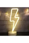 Dekoratif Şimşek Şeklinde Pilli Neon Led Lamba Süs Masa Lambası-5