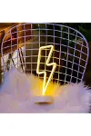 Dekoratif Şimşek Şeklinde Pilli Neon Led Lamba Süs Masa Lambası-1