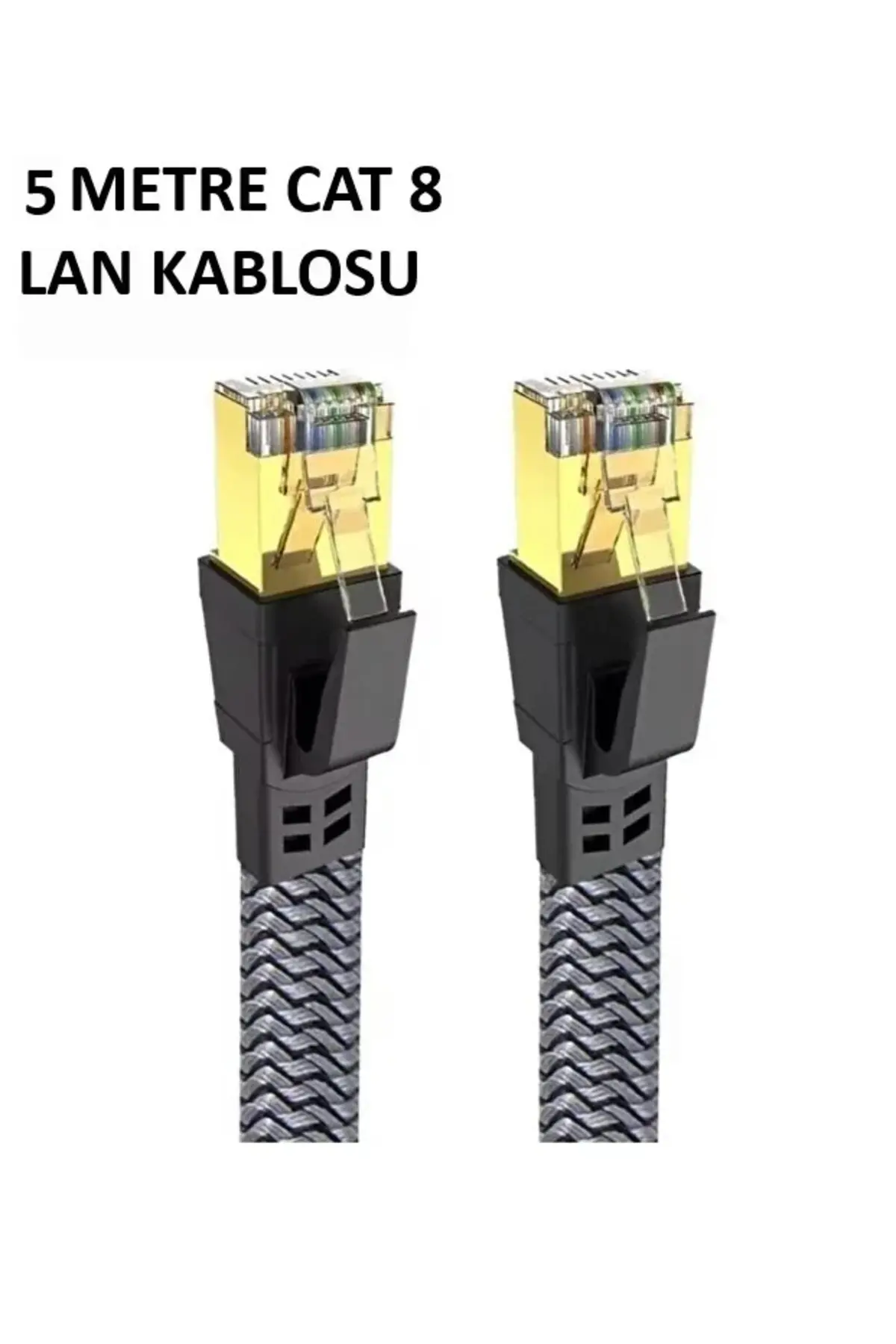 Cat 8 LAN Kablosu –Ethernet Kablosu Örgü Kaplama, Yüksek Hızlı (5 METRE)