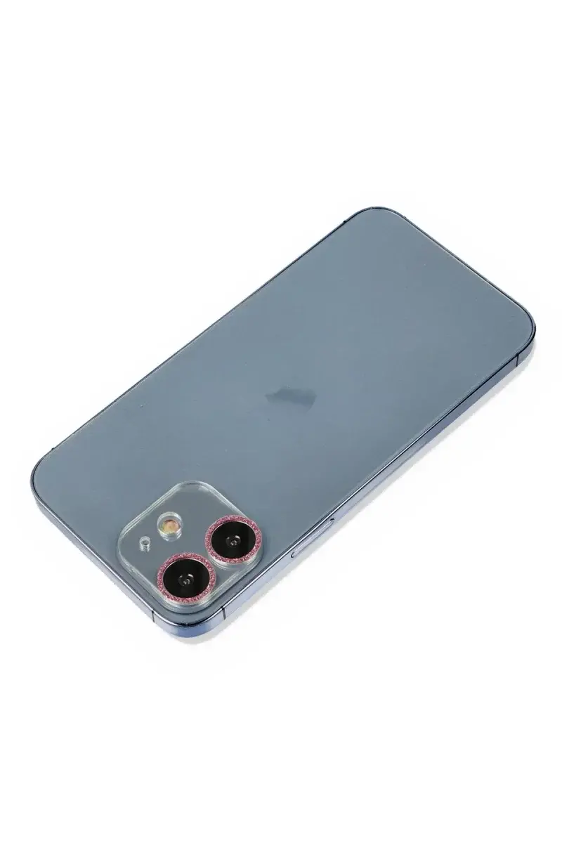 Apple iPhone 12 Mini Shine Kamera Lens Koruma Cam - Pembe