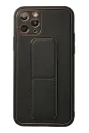 Apple iPhone 11 Pro Kılıf Coco Deri Standlı Kapak - Siyah-1