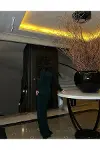 Kadın Gösterişli V Yaka Uzun Kol Fırfırlı Etek Abiye Elbise-5