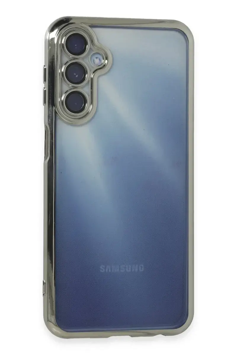 Samsung Galaxy A55 5G Kılıf Razer Lensli Silikon - Gümüş