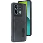 Xiao Red Note 13 Pro 4g Kılıf Sara Kartvizitli Deri Kılıf - Siyah-1