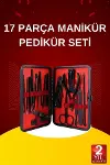 17 Parça El Ayak Bakım Seti Tırnak Tezleme Manikür Pedikür Cımbız Törpü Tırnak Makası-2