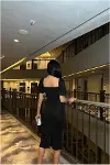 Kadın Şık Model Kalp Yaka Midi Balon Kollu Abiye Elbise-4