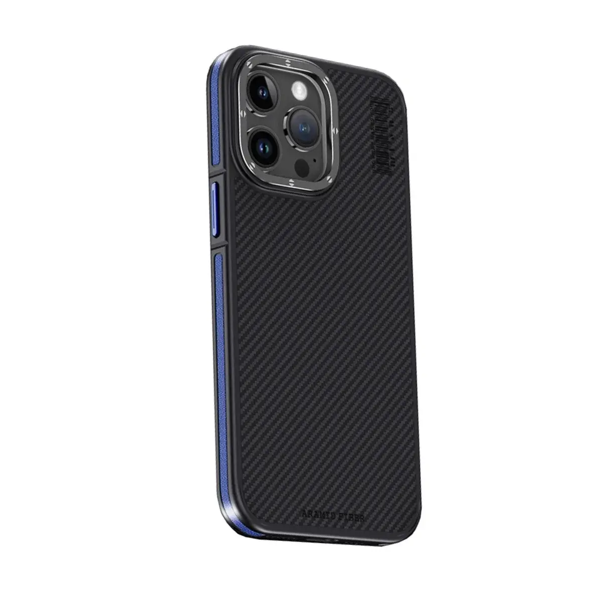 Joko Apple İphone 15 Pro Max Kılıf Arad 600d Kevlar Karbon Fiber Magsafe Kapak - Lacivert