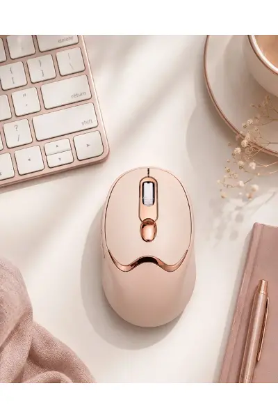 Bluetooth ve 2.4G Destekli Sessiz Kablosuz Mouse Şarjlı Tasarım
