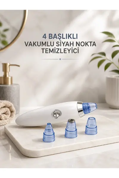 Yeni Nesil Vakumlu Pilli Siyah Nokta ve Yüz Tezleme Cihazı 4 Başlıklı