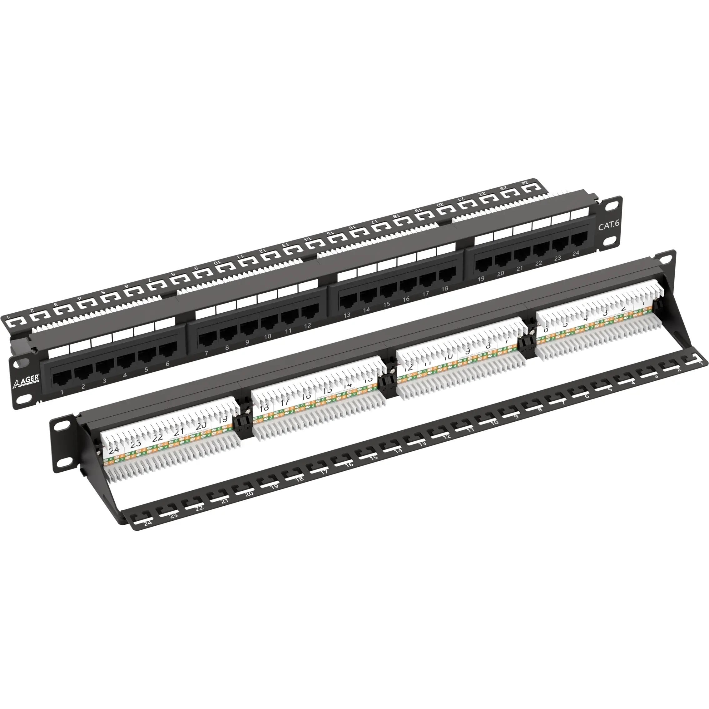 AC-611-24E 8P8C,LSA,ALTIN KONTAK 24 PORT CAT6 DOLU 1U ZIRHSIZ PATCH PANEL