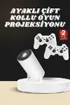 Projeksiyon Cihazı Video Oyun Konsolu Projektör Taşınabilir Ayaklı Çift Kollu 4K Çözünürlüklü-2