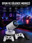 Projeksiyon Cihazı Video Oyun Konsolu Projektör Taşınabilir Ayaklı Çift Kollu 4K Çözünürlüklü-1